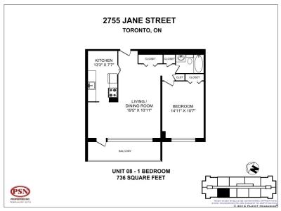 2755 Jane St. Toronto, ON - Rudfel Apartments - 1 Bedroom 3